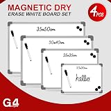 G4GADGET Dry Wipe Magnetic Whiteboard 20x30cm Double Sided with Eraser view 2