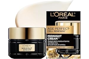 L'Oréal Paris Midnight Night Cream, Skincare with Vitamin E + Antioxidant Recovery Complex, Reduces look of Wrinkles, Firm & 