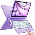FUWANG Touchpad Keyboard Case for iPad Air 11 inch M2 2024 & for iPad Air 5th 4th Generation Case with Keyboard 10.9 inch- 180° Flip Smart Multi-Touch Backlit Keyboard Case with Pencil Holder,Purple