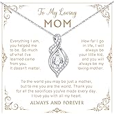 Juvux Gifts for Mom Birthday 925 Sterling Silver Mom Necklace for Women, S925 Silver Mother Jewelry Forever Love Infinity Heart Pendant Necklace, Mom Birthday Gift Jewelry for Anniversary Christmas