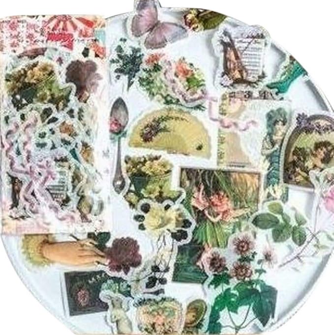 Amazon Co Jp Plus Nao プラスナオ シール フレークシール 花 フラワー ナチュラル ゴールド 箔 ステッカー 大きめ ビックサイズ 植物 ビンテージ風 デ F 服 ファッション小物