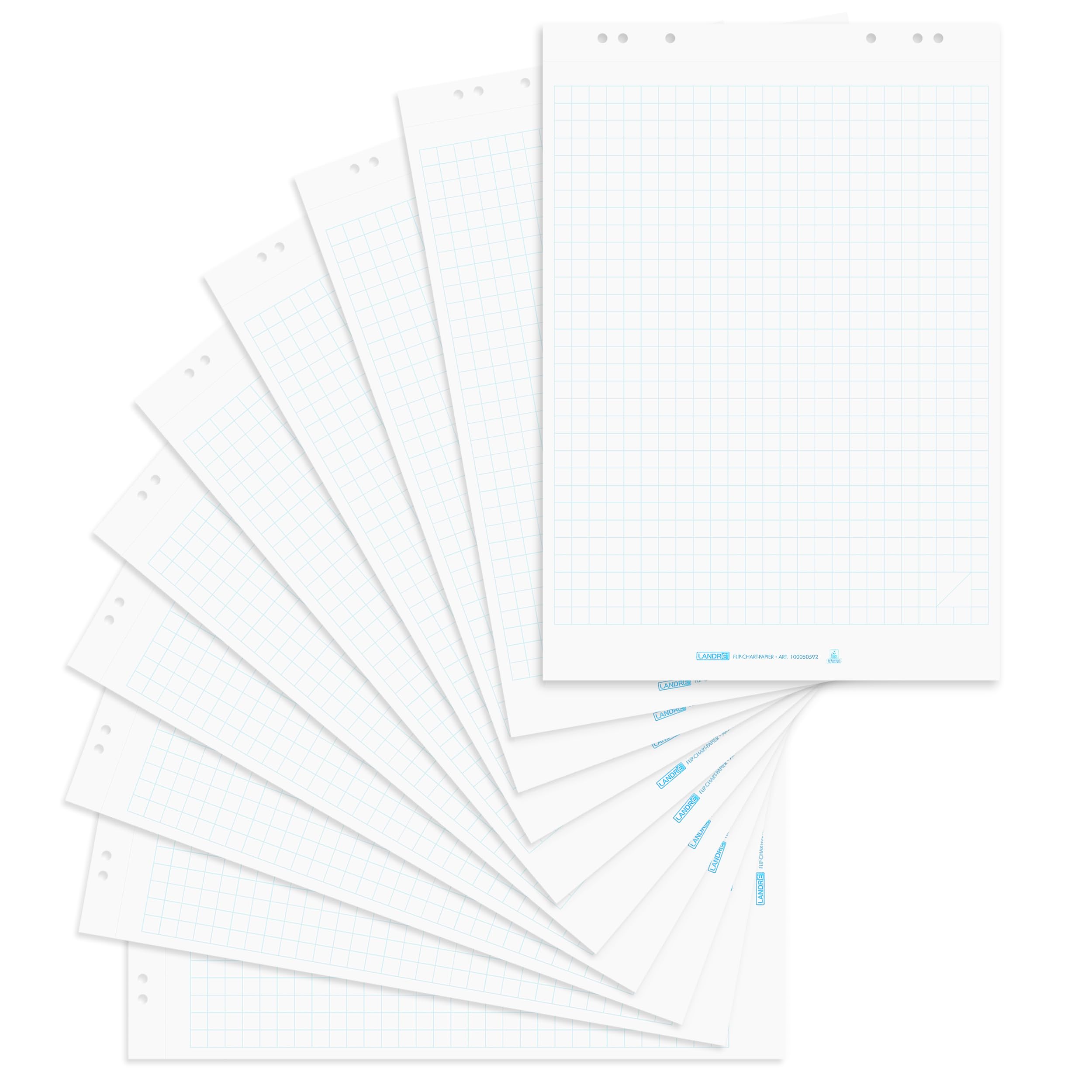Landre Flip Chart Blocks Flat Lying Holzfreies Papier Checked