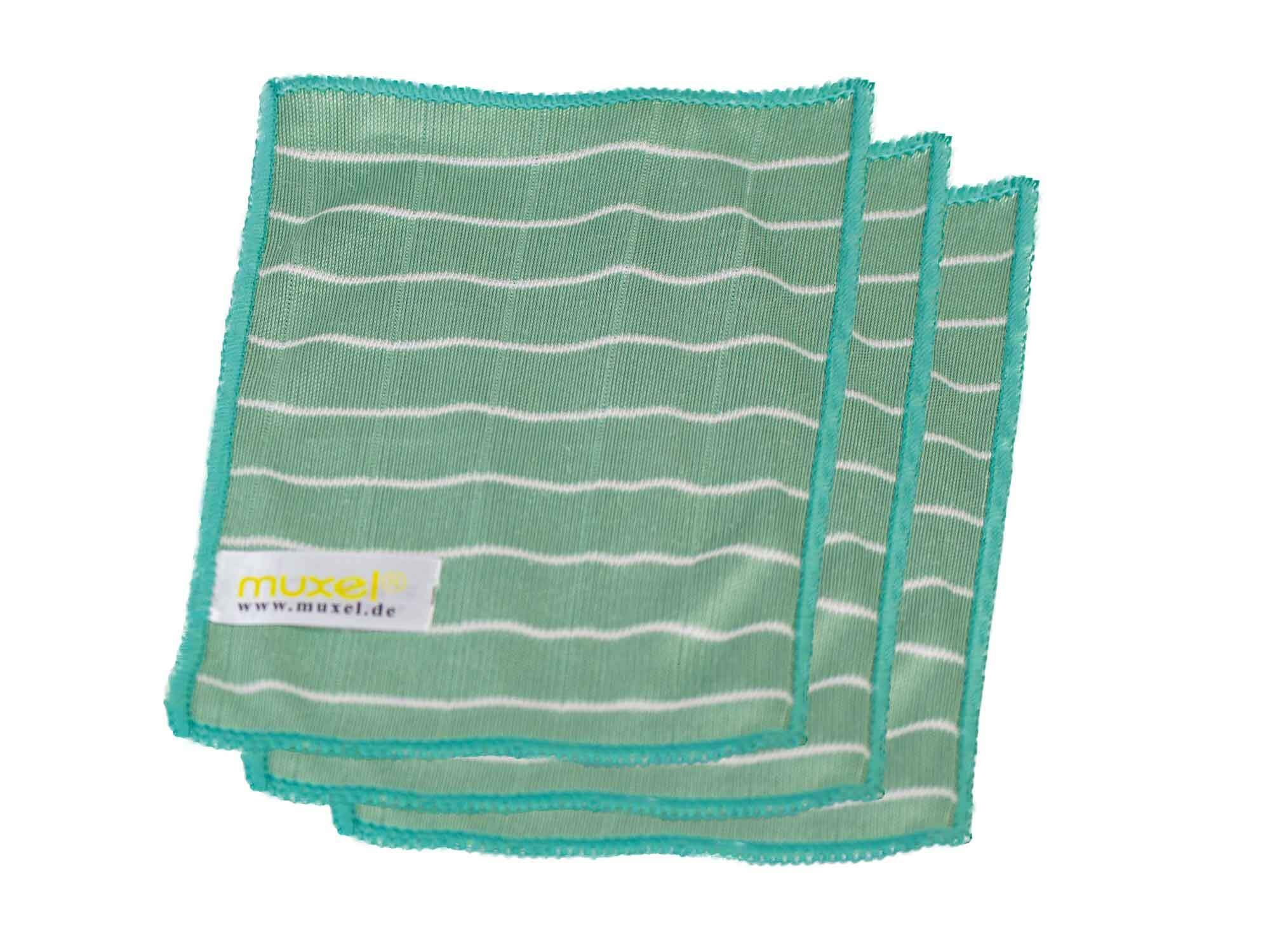 Muxel Microfibre Cleaning Cloths, 3 Cloths - Br11000-VA-3, Polyester, Bamboo Viscose for Glasses, Mobile Phone and Tablet Cleaning
