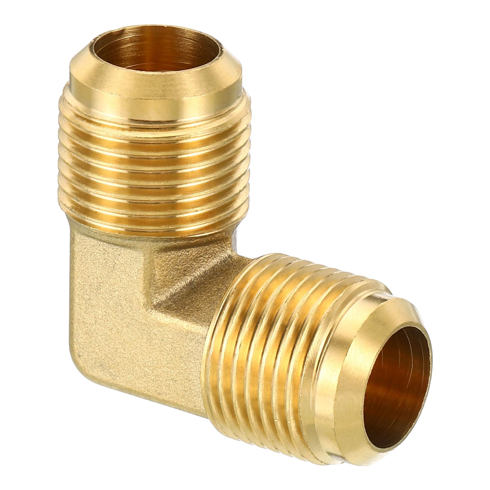 PATIKIL 5/8" x 5/8" Brass Pipe Fitting, Flare 90 Degree Elbow Tube Fitting Pipe Adapter Connector for Air Conditioner Refrigeration Plumbing