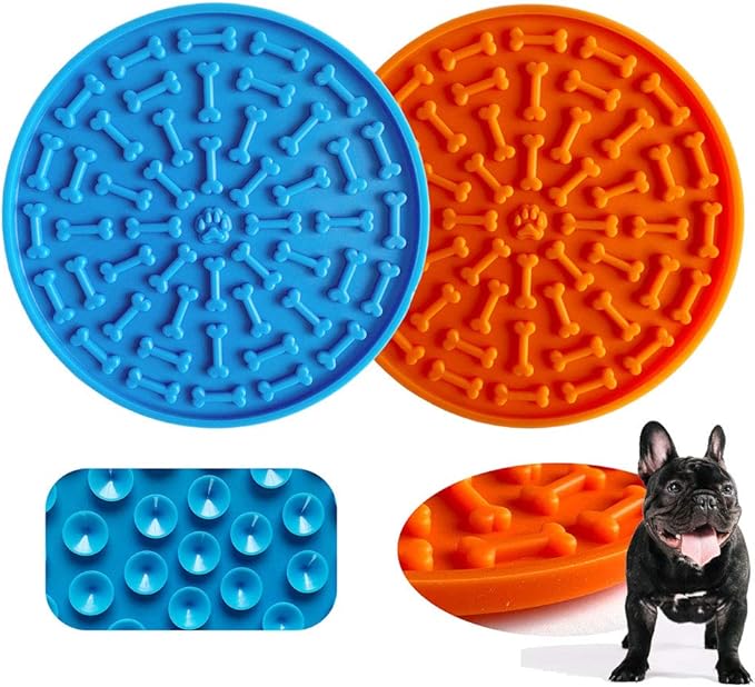 LOVECENTRAL 2PCS Silicone Dog Lick Mat, Upgrade Pet Slow Dispenser