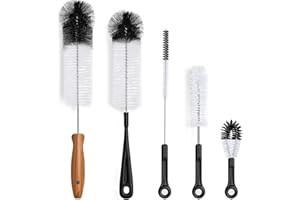 DESIN Bottle Brush Cleaner 5 Pack, Long Water Bottle and Straw Cleaning Brush, Kitchen Wire Scrub Set for Washing Different Diameters and Sizes