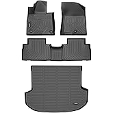 HAFIDI® Floor Mats & Cargo Liner Set Fit for 2019 2020 Hyundai Santa FE All Weather Protection TPE Anti-Slip Automotive Full Set Floor Liners Custom Accessories - Black