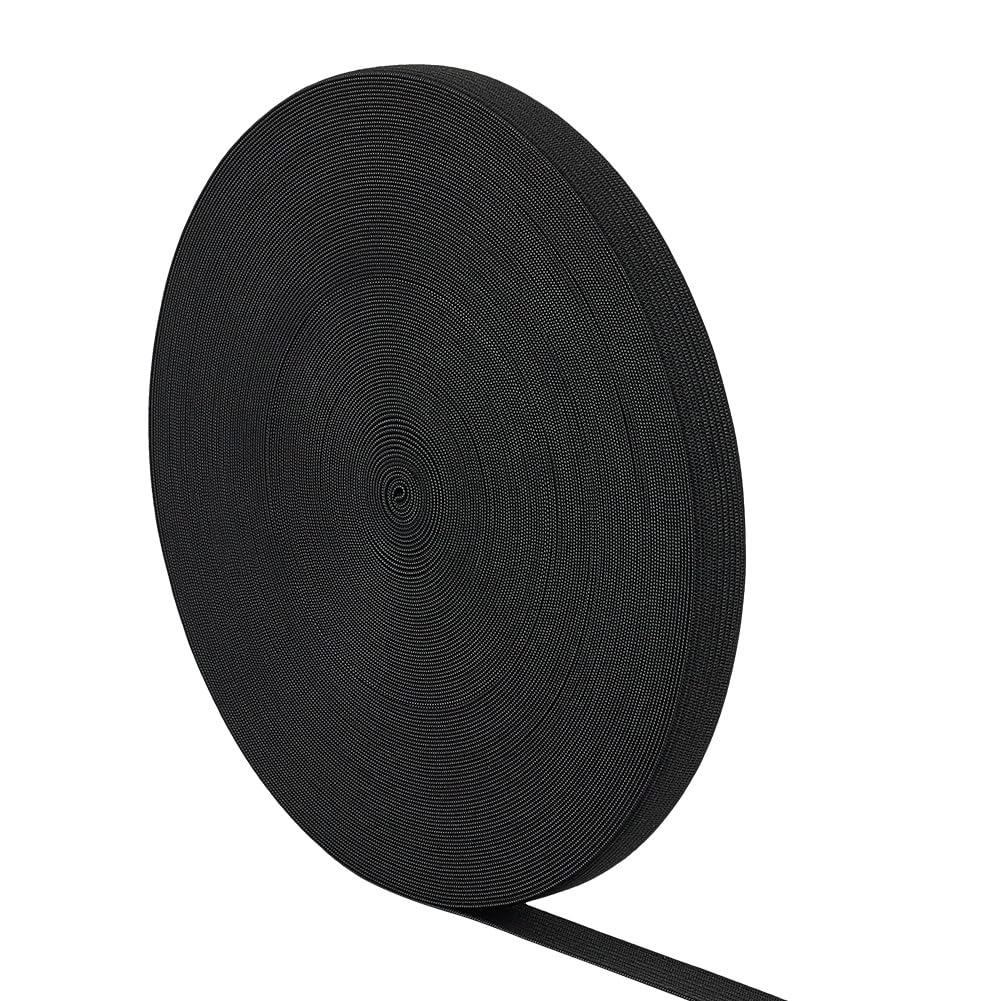 BENECREAT 33 Yards/30 Meters 15mm Wide Knit Elastic Band Flat Stretch Elastic Band for DIY Sewing Project Waist Band Making, Black