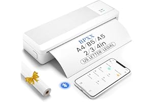 BPXX P83 Portable Printer Wireless Travel, Inkless Thermal Printer, Support 8.5" x 11" and A4 Thermal Paper, Bluetooth Mobile Printer Compatible with iPhone Android Laptop, White