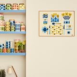 Orla Kiely Flower Print Tea Towels Set of 2 Kitchen Blue/Multi 100% Cotton view 2