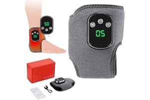 3-in-1 Portable Cordless Foot Massager, Soothing Heating Ankle Wrap with 3 Vibration Modes, 5 Heat Levels and Visible Screen