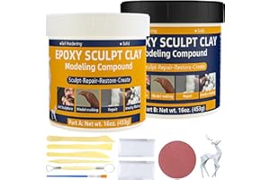 KCUT Epoxy Sculpt Clay, 2 Pound White Epoxy Sculpt Pool Putty for Leaks Underwater Self-Hardening Modeling Compound AB High Adhesive Epoxy Putty Magic Sculpt Clay for Sculpting Modeling Repairing Filling