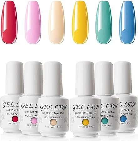 Amazon 夏シリーズ Gellen ジェルネイル カラージェル 6色セット ポリッシュタイプ 8ml Uv Led対応 フェミニンピンク G Ellen ビューティー 通販