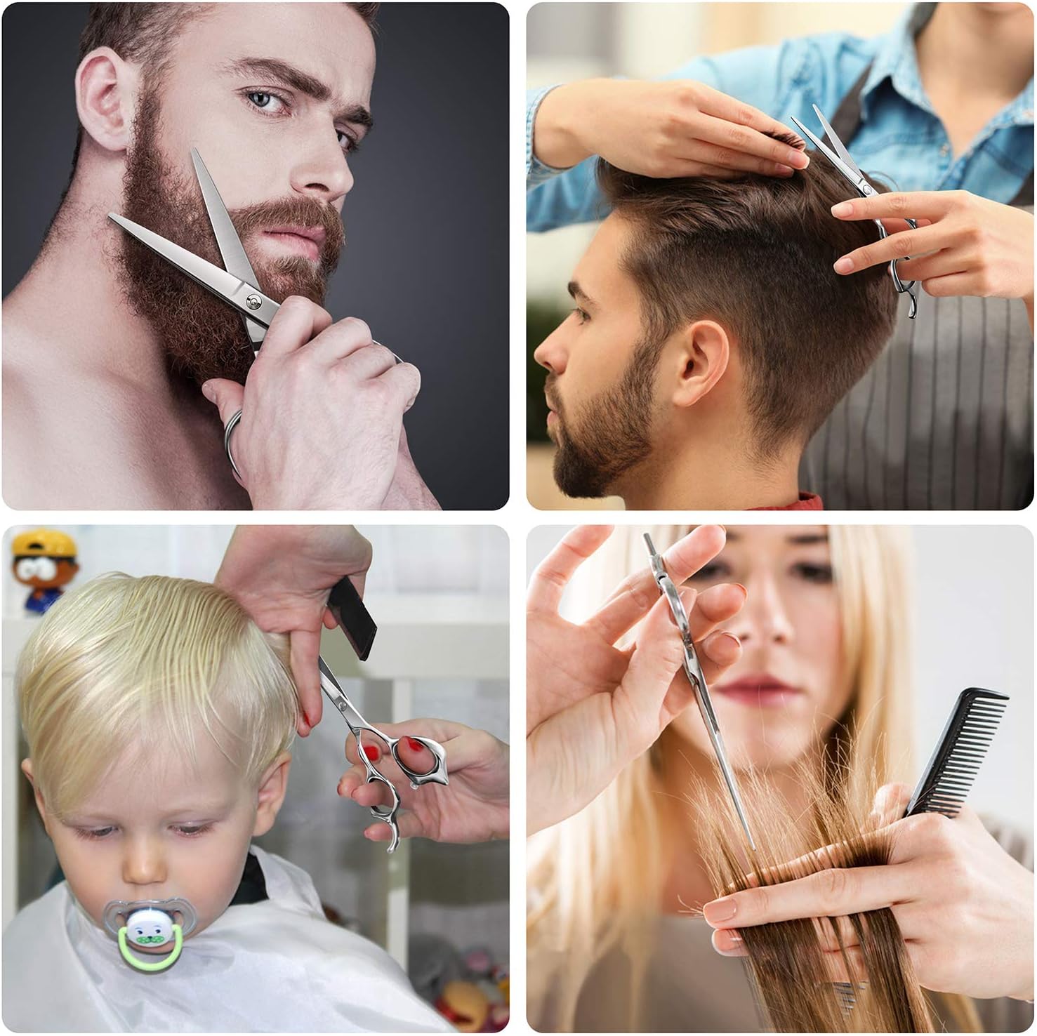 [LATEST 2020] Hair Scissors-Professional Barber Salon Hair Cutting Shears 6.5 inch Japanese Stainless Steel Haircut Scissors Sharp Durable Hair Trimming Scissors for Men Women Children Pets: Health & Personal Care