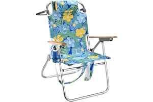 FREETOUR Backpack Beach Chairs for Adults Capacity 300 LBS Low 5 Position Beach Chair with Pouch Straps Folding Lightweight Reclining Aluminum Wide Lay Flat Single