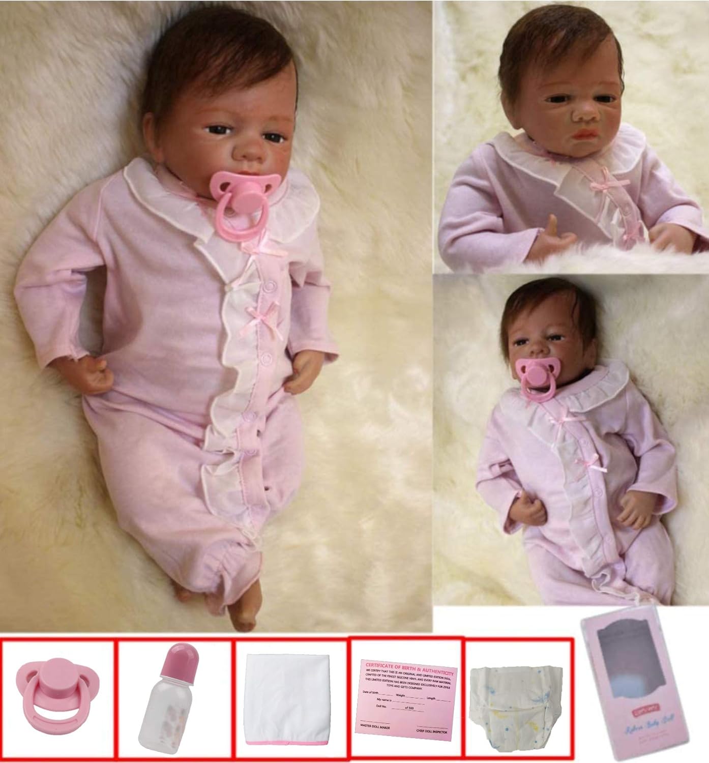 Vollence Bambola Neonata Reborn In Silicone 40 Cm – Realistica, Dormiente, Impermeabile – Regalo Per Bambini E Collezionisti - 4