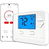 WiFi Thermostats for Home Smart Thermostat Single-Stage 1Heat/ 1Cool, APP Remote Control, 7-Day or 0-Day Programmable. (C-Wire Required)