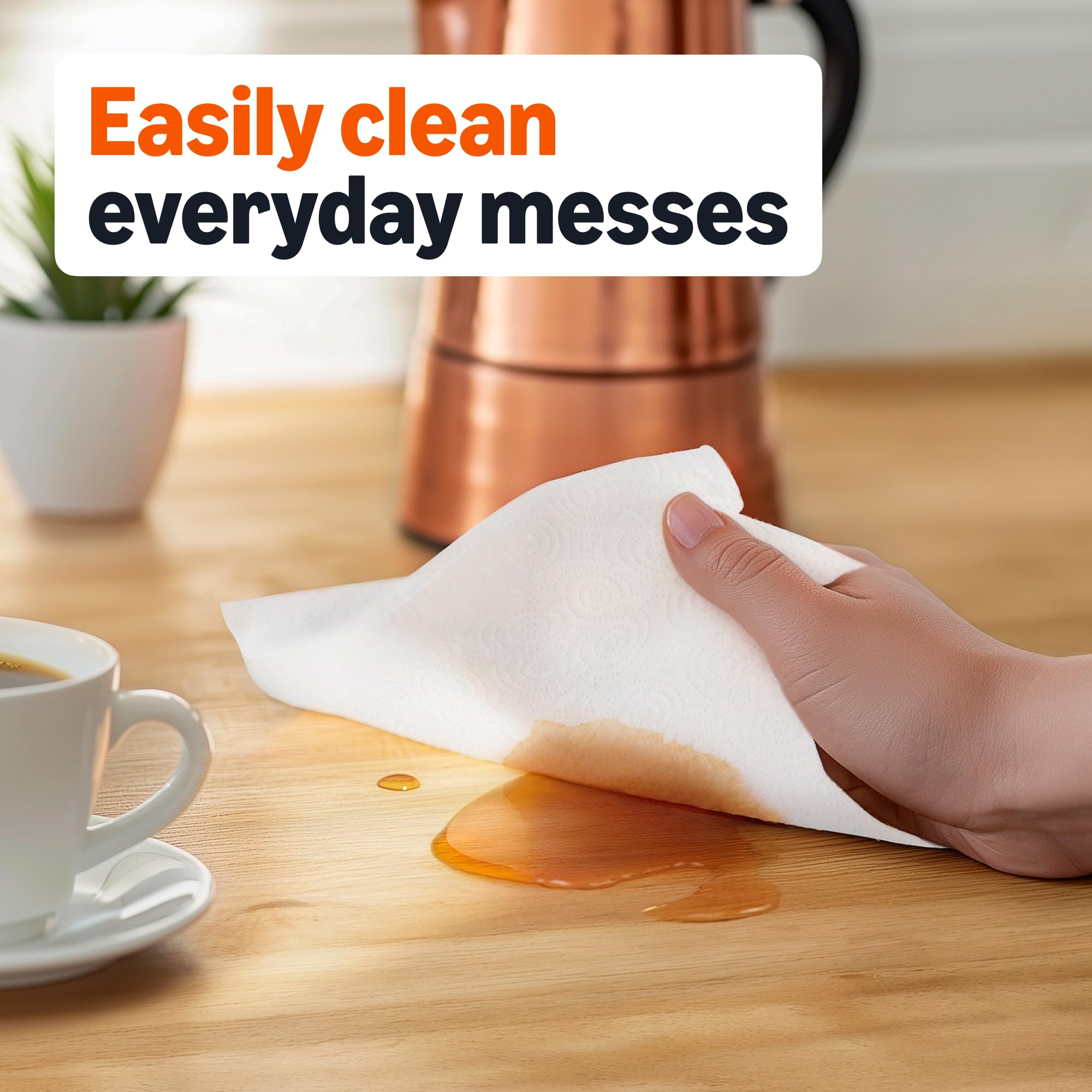 Amazon Basics 2-Ply Flex-Sheets Paper Towels, 2 Basics Rolls = 6 Regular Rolls, Everyday Value with 150 Sheets per Roll, Packaging May Vary