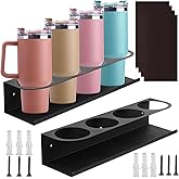 HFYZZ 2 Pack Magnetic & Wall Mount Stanley Cup Organizer for Refrigerator, Water Bottle Organizer for Stanley 30/40 oz, Tumbler Holder for Kitchen Cabinet Fridge, Easy to Install