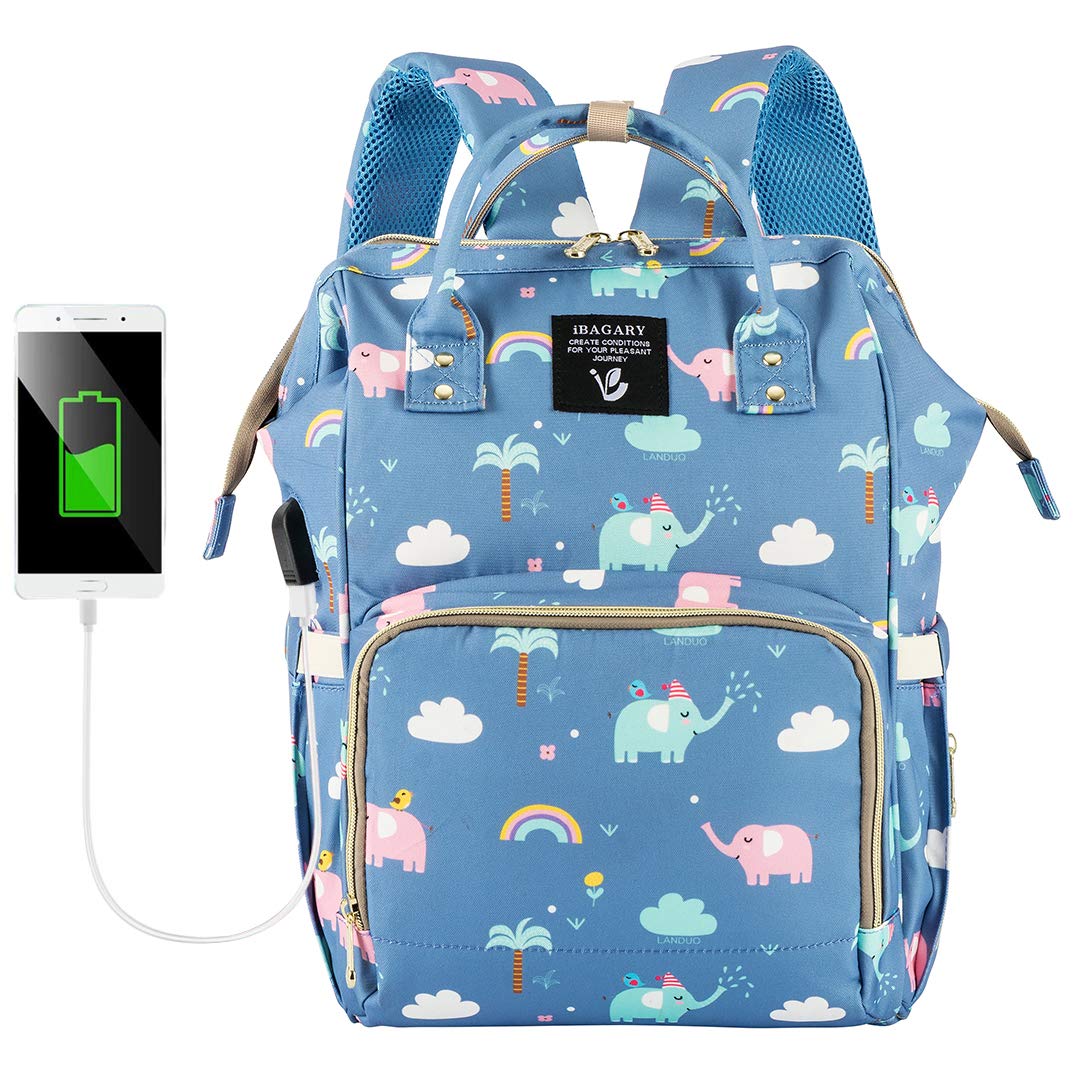 baby girl elephant diaper bag