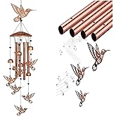 CXLZENGH Wind Chimes for Outside, 6-Piece Colorful Hummingbird Chimes—Unique Garden Decor & Gifts for Mom, Birthday, Christmas—Outdoor Wind Chimes with Deep Tone for Patio, Porch, Yard