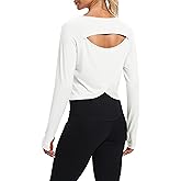 Bestisun Long Sleeve Workout Running Shirts Athletic Yoga Gym Crop Tops for Women