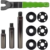 5/8"-11 Glossy Black Angle Grinder Extension Shaft Connecting Rod with Grinder Adjustable Spanner Wrench Flange Nut kit Car P