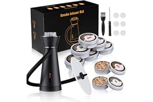 PECROL Cocktail Smoker Kit Old Fashioned Smoker Kit with 8 Wood Chips Whiskey Smoker Kit Indoor Drink Smoker Infuser Kit Bourbon Smoker kit Food Smoker for Birthday Whiskey Christmas Gifts for Men