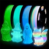 Frucindra Glow in The Dark PLA+3D Printer Filament, PLA+Filament 1.75 mm, Stronger Lighting Effect, Glow Filament Multicolor for Most 3D Printers, 4 Spools 250g Each - Green, Blue, Blue-Green, Rainbow