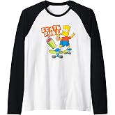 The Simpsons Bart Simpson Skate Fuel Skateboard Squishee Raglan Baseball Tee