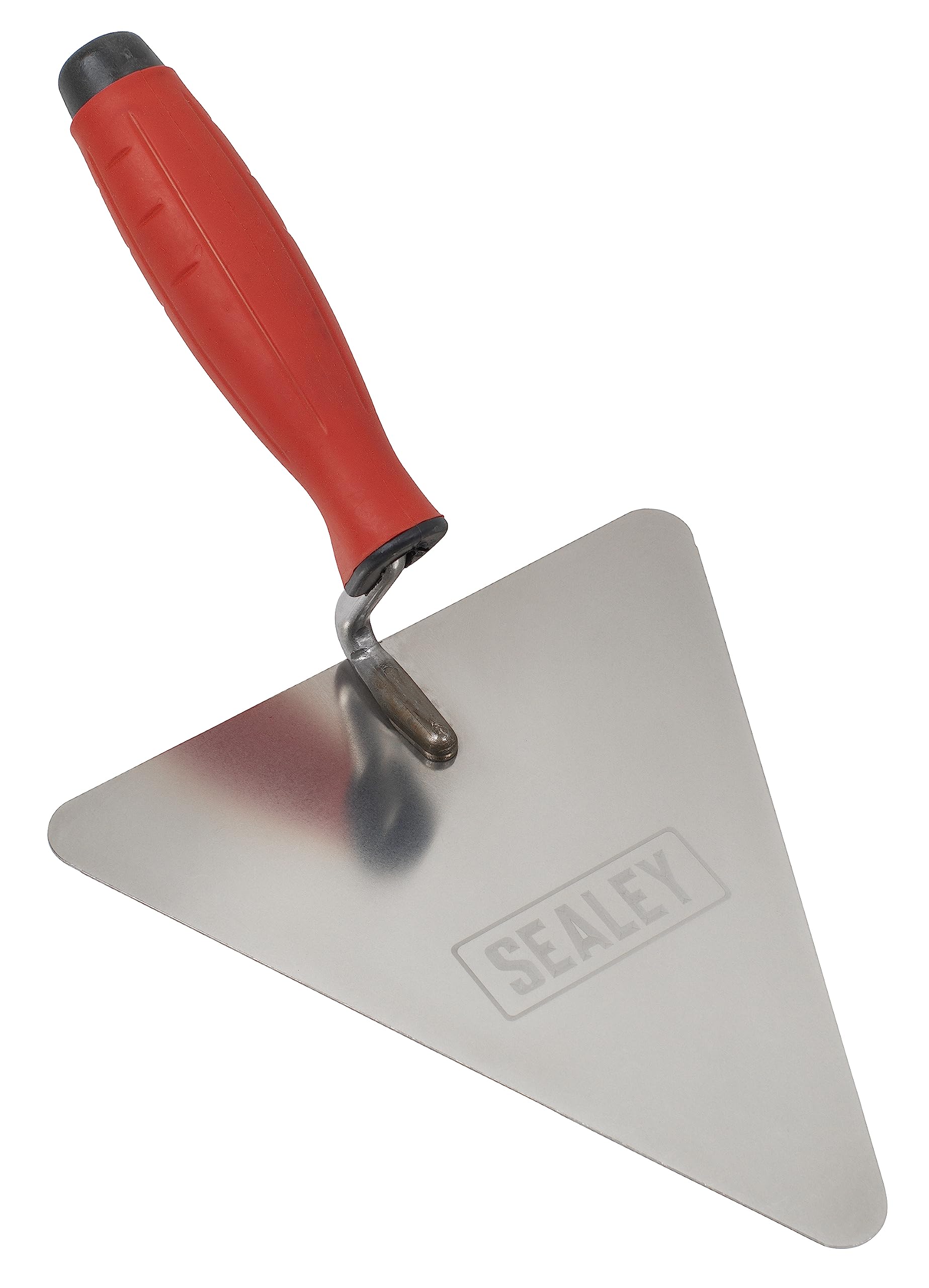 Sealey Stainless Steel Triangular Brick Trowel Rubber Handle 180mm - T1205