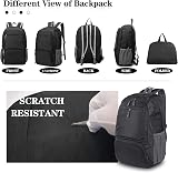 Dewellyoo Lightweight Hiking Backpack Foldable Outdoor Rucksack Black view 5