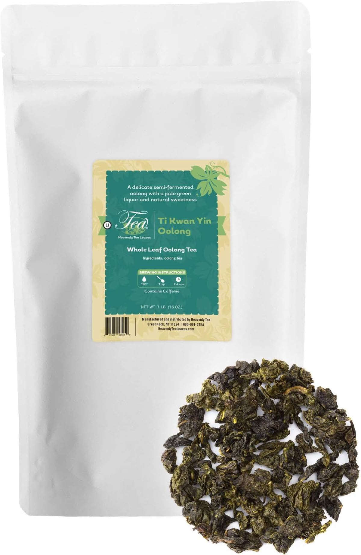 Heavenly Tea Leaves Ti Kwan Yin Oolong, Bulk Loose Leaf Oolong Tea, 1 Lb.
