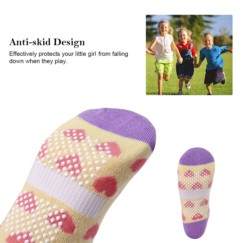 Vbiger 5 Paar Kleinkind Mädchen Dick Winter Socken Warm Baumwolle Thermische Socken, 3-5 Jahre alt(Farbe 2)
