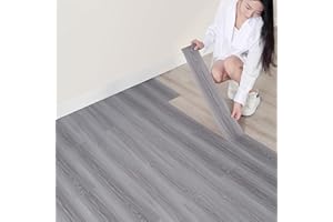 Hilarious Peel and Stick Tiles Floor 15sq.ft Adhesive Flooring Wood Grain Vinyl Floor Waterproof, Plancher Vinyle Autocollant