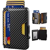 SEMORID Wallet for Men, Mens Wallet Minimalist Slim Wallet, RFID Blocking Smart Pop Up Wallet with Money Clip & ID Window, Metal Compact Wallet, Aluminum Credit Card Holder Wallet