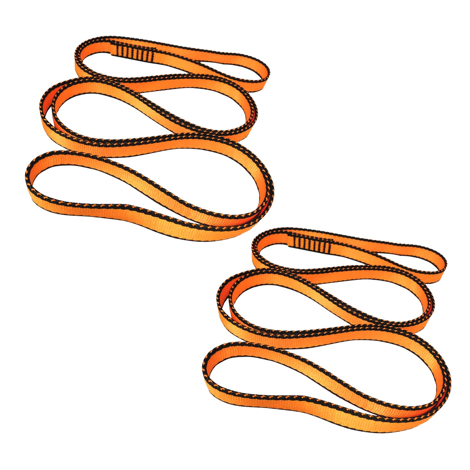 FOSER 18mm Nylon sling Runner, high-strength Nylon Rope, Apply to yoga hammocks, Hiking, Creating anchor systems, Downhill sports, etc (Orange(2pcs), 60cm/24inch)