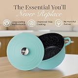nuovva Casserole Dishes with Lid 4L Teal Non Stick Dutch Oven 24cm view 4