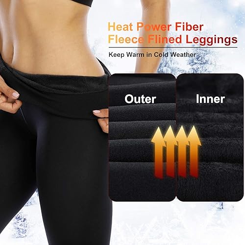 SALSPOR Warm Winter Fleece Lined Leggings Women Soft High Waist Velvet  Elastic Thick Thermal Tights(Black,L) in Kuwait | Whizz Clothing