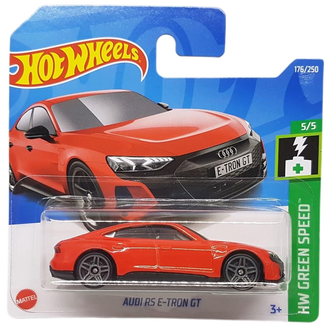 Hot Wheels - Audi RS E-Tron GT - HW Green Speed 5/5 - HCX39 - Short Card - Electric Vehicles - Red - Mattel 2022