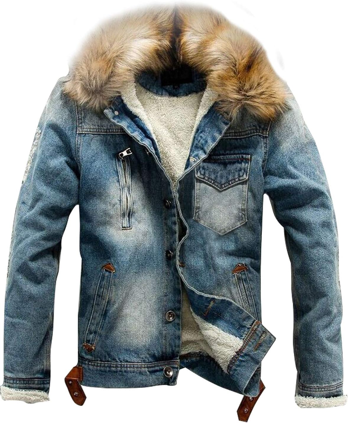 denim jacket with faux fur lining