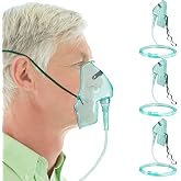 3 Pack Oxygen Masks for Face Adult, XL Sleeping Oxygen Mask, No Cup, Green | Soft, Hypoallergenic Material; 6.6Ft Tangle-Free Tube; Moldable Nose Clip for Secure Fit &amp; Seal; Adjustable Headband Fits All