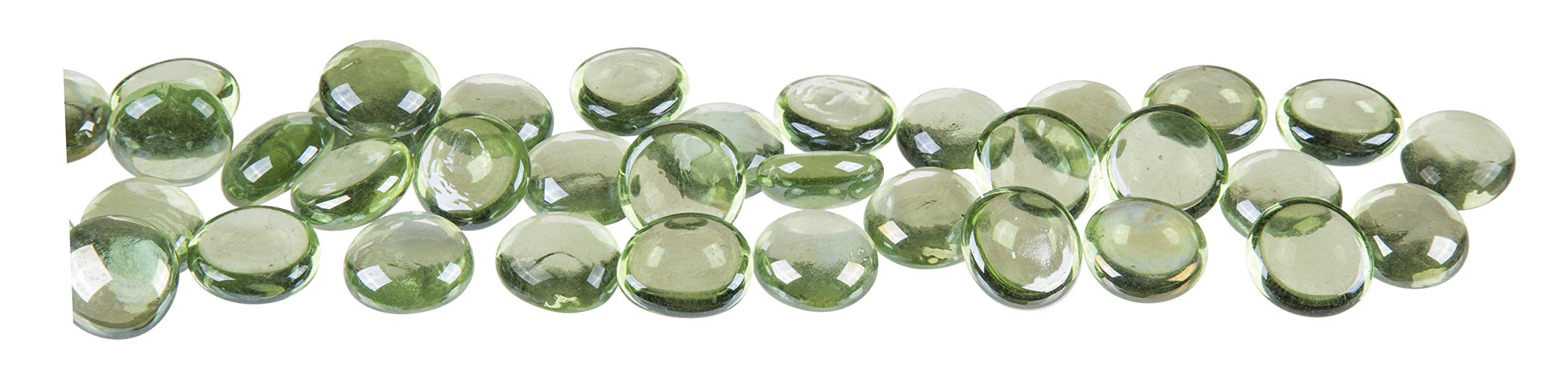 Invero Decorative Glass Pebbles Nuggets Stones Beads Gems 400g - Ideal for Floating Candle Displays, Fish Tanks, Wedding Displays and more - Green
