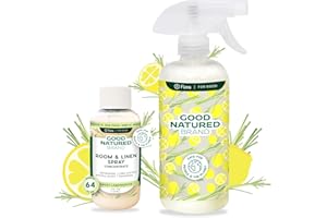 Good Natured Brand Room & Linen Spray Concentrate + 16oz Bottle | Essential Oil Air Freshener | Bed & Pillow Mist | No Aerosol | Long-Lasting Scent Sweet Lemongrass | 4oz Concentrate Makes 64oz Spray