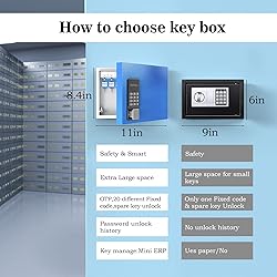 WeHere Key Lock Box Wall Mount, 16 Key Cabinet with