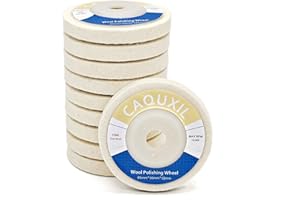 CAQUXIL 10PCS Wool Polishing Wheel Disc 95mm, Wool Felt Disc Buffing Wheel for Angle Grinder, Polishing Pad, 12mm Thick, Fine Wool