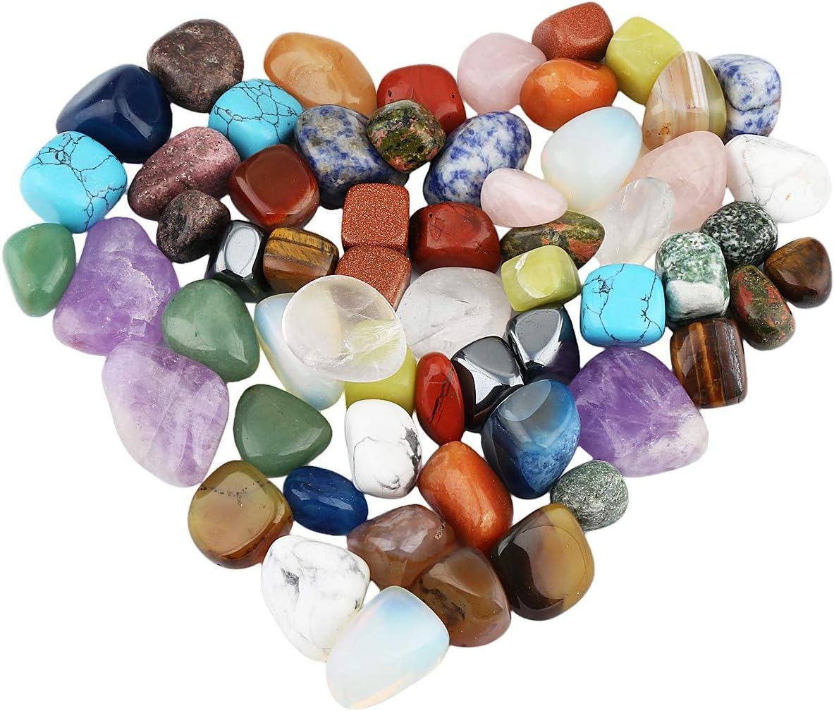mookaitedecor 1lb/460g Crystals Tumble Stones Mixed Bulk