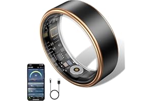 Smart Ring for Women & Men - IP68 Waterproof Fitness Tracker with Long Lasting Batteries, 28-Language App, Sleep/Step/Heart R
