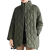 Orolay CHIIONE Womens Quilted Puffer Jacket Winter Coat Lightweight Warm Jackets Oversized Button Puffer Coat with Pockets