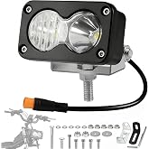 Baja Light Ebike Headlight for Ridstar Q20 3 Pin Plug 20W White High Beam | 6000-6500K, IP67 Waterproof, 12V-60V Wide Voltage, Compatible with Ridstar Q20 Lite/Q20 Pro, Motorcycle &amp; ATV